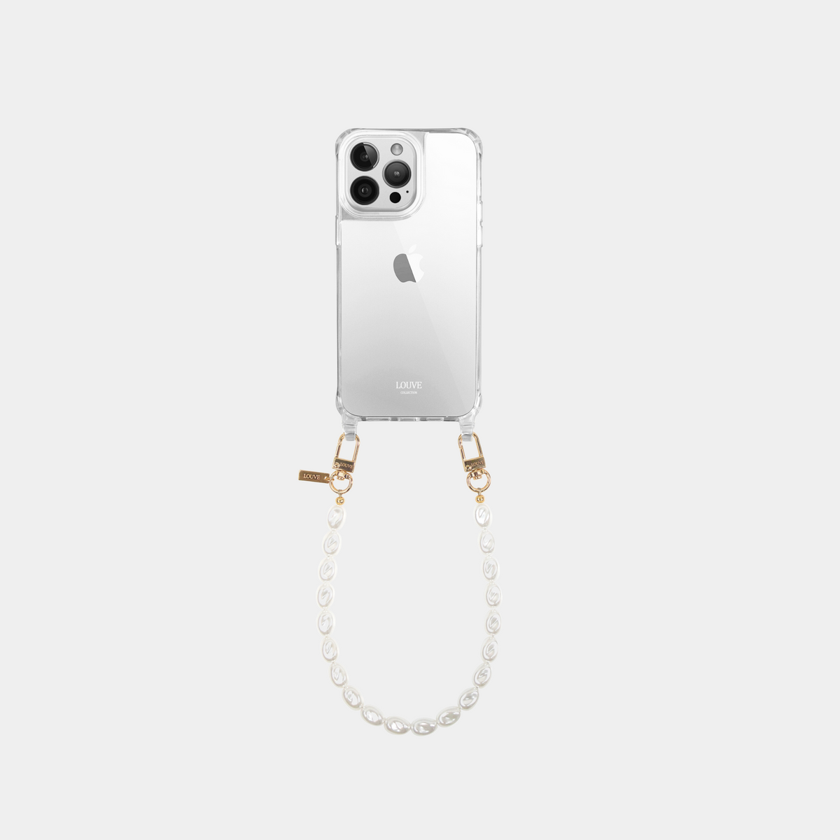 Clear Crossbody Phone Case Short Pearl Phone Strap Emily in Paris