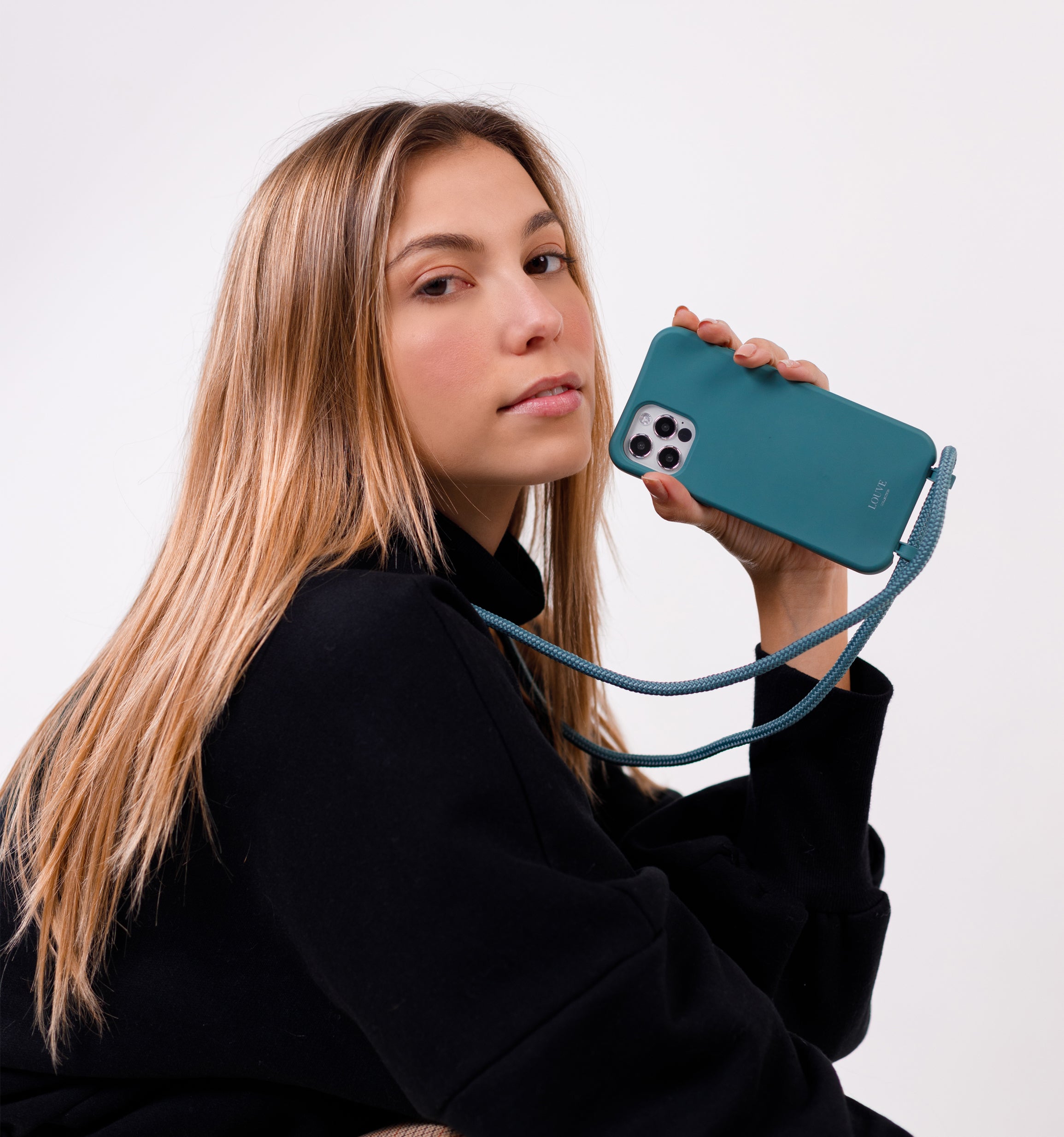 Pure Pine Green Phone Case + Pure Pine Green Phone Cord - Louve collection