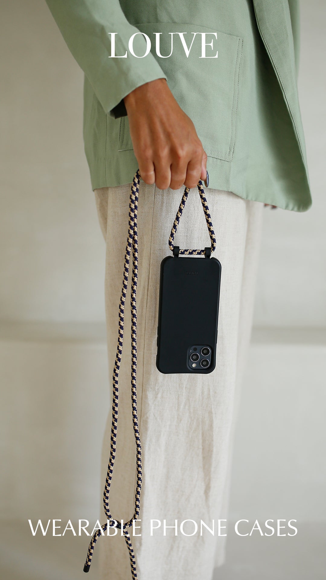 Le Cafe Noir Black Phone Case + Summer in Santorini Phone Cord - Louve collection