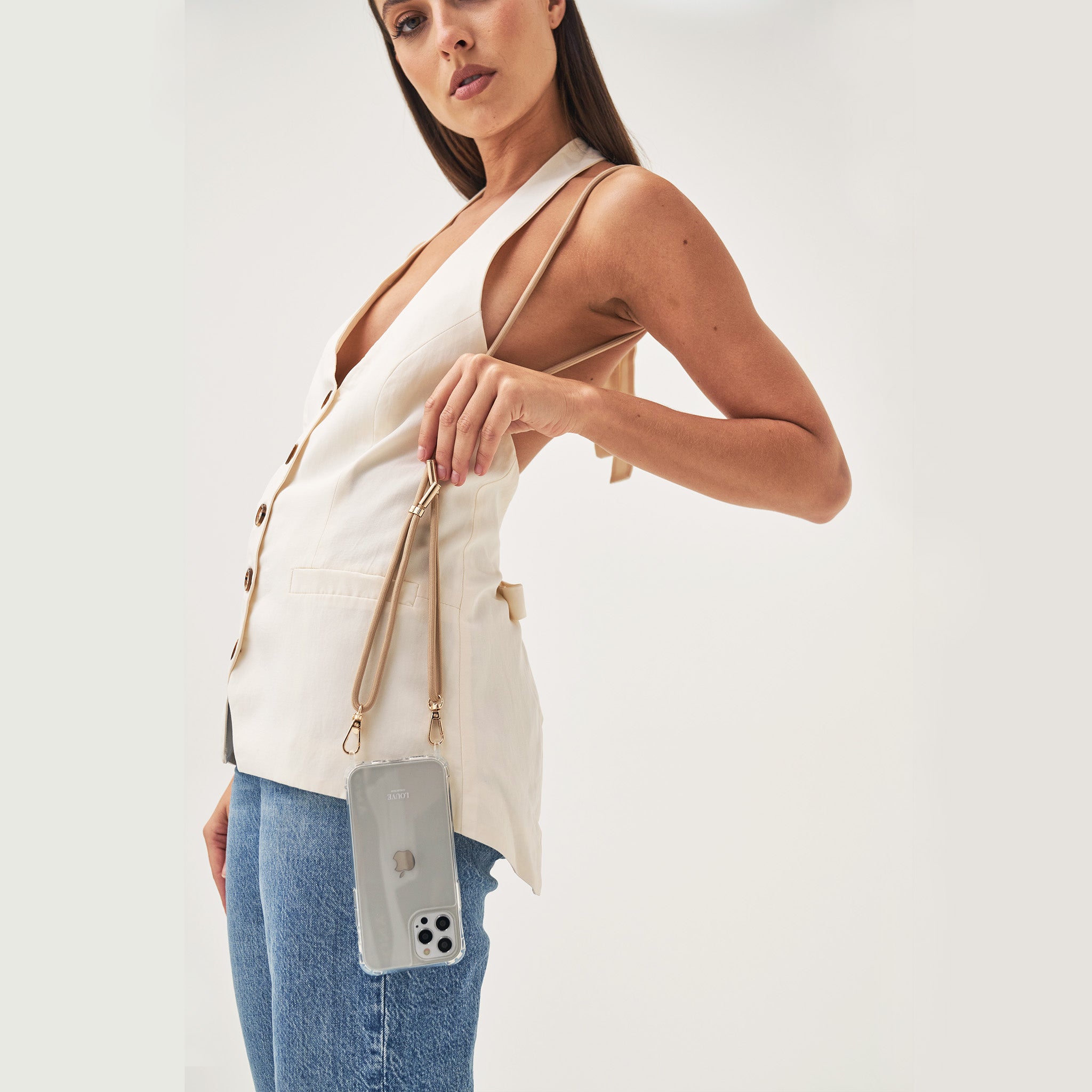 Crossbody smartphone case. Phone accessory. Phone case strap. Phone Harness. Lanyard. Phone-bag. Pearl Phone chain. Phone-Bracelet. Wristlet. Maison de sabre. Bandolier Style. Ideal of Sweden. Carrie-Case. The daily edited. Mimco. Luxury iphone case.9