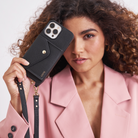 Crossbody phone cases. Leather phone case wallet. Smartphone case with mini-wallet. Phone Strap leather. Bandolier style. pouch.  iPhone Wallet. pebble leather. donna. pearl wristlet. chain. charm