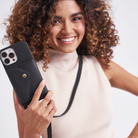Crossbody phone cases. Leather phone case wallet. Smartphone case with mini-wallet. Phone Strap leather. Bandolier style. pouch.  iPhone Wallet. pebble leather. donna. pearl wristlet. chain. charm