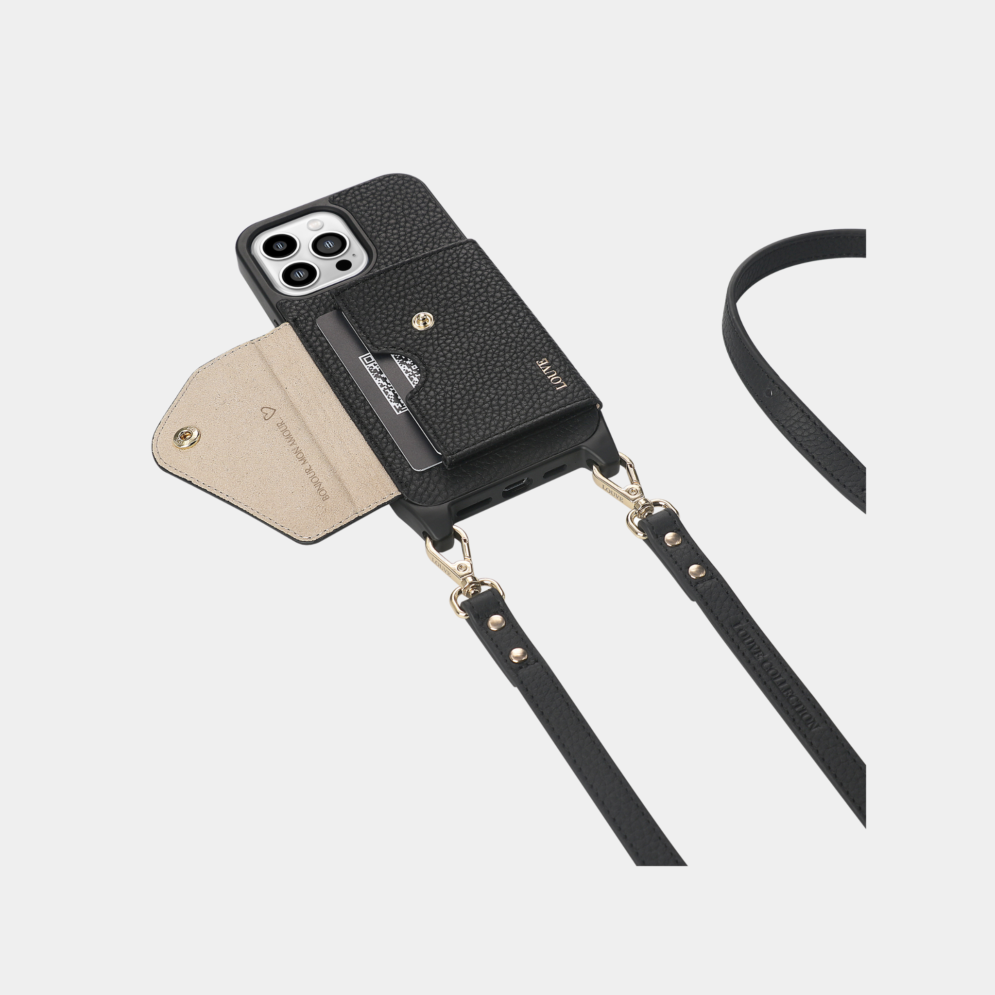 Crossbody phone cases. Leather phone case wallet. Smartphone case with mini-wallet. Phone Strap leather. Bandolier style. pouch.  iPhone Wallet. pebble leather. donna. pearl wristlet. chain. charm