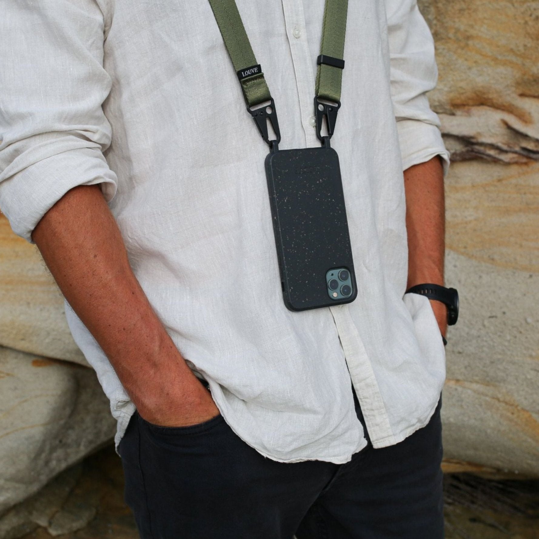 Olive Green Active Phone Belt - Louve collection