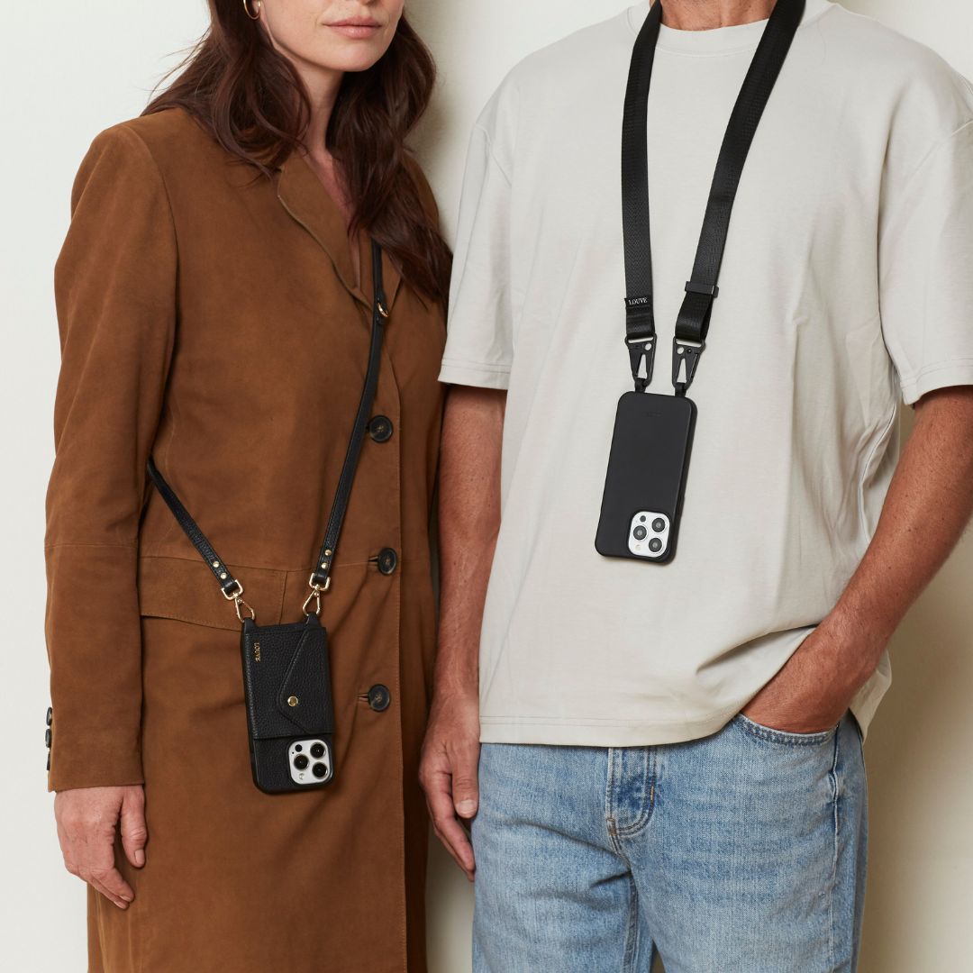 Black Phone Case + Midnight Sky Crossbody Lanyard | Men – Louve