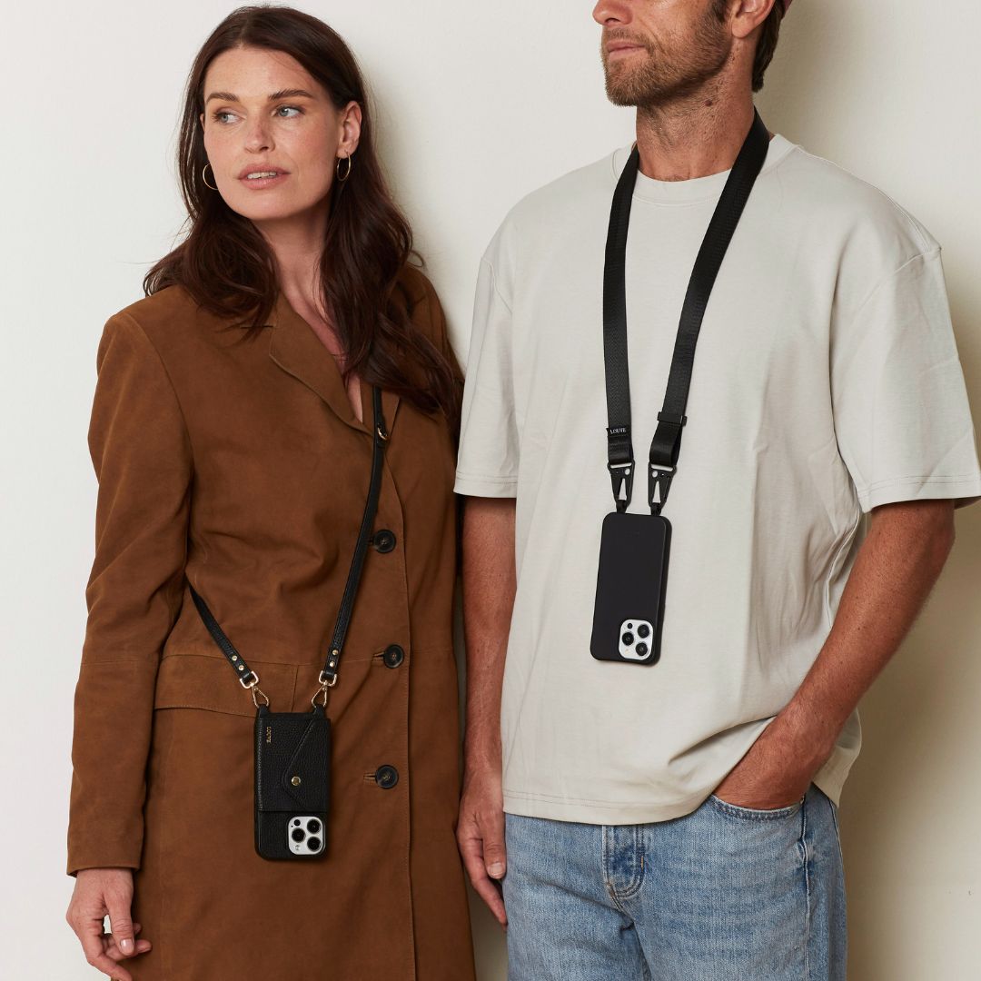 Black Phone Case + Midnight Sky Crossbody Lanyard | Men – Louve