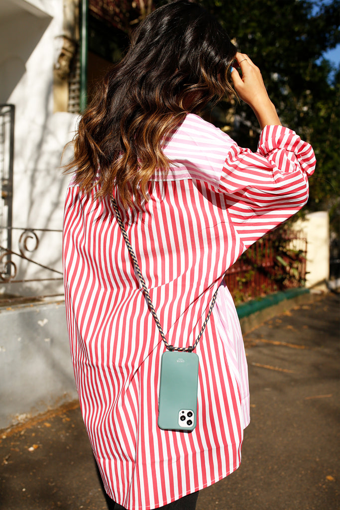 Pure Pine Green Phone Case + Summer in Santorini Phone Cord - Louve collection