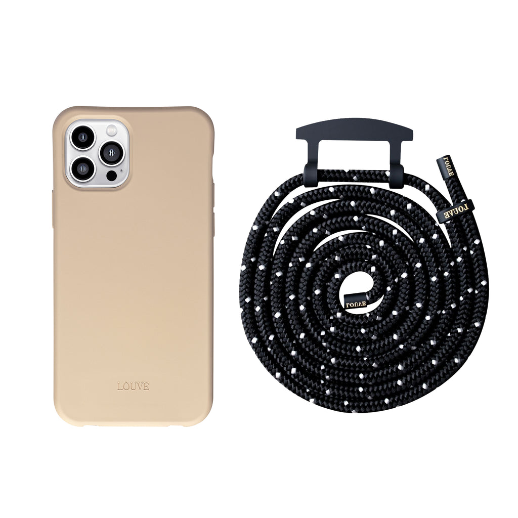 Desert Sand Crossbody Phone Case + Dots Phone Strap - Louve collection