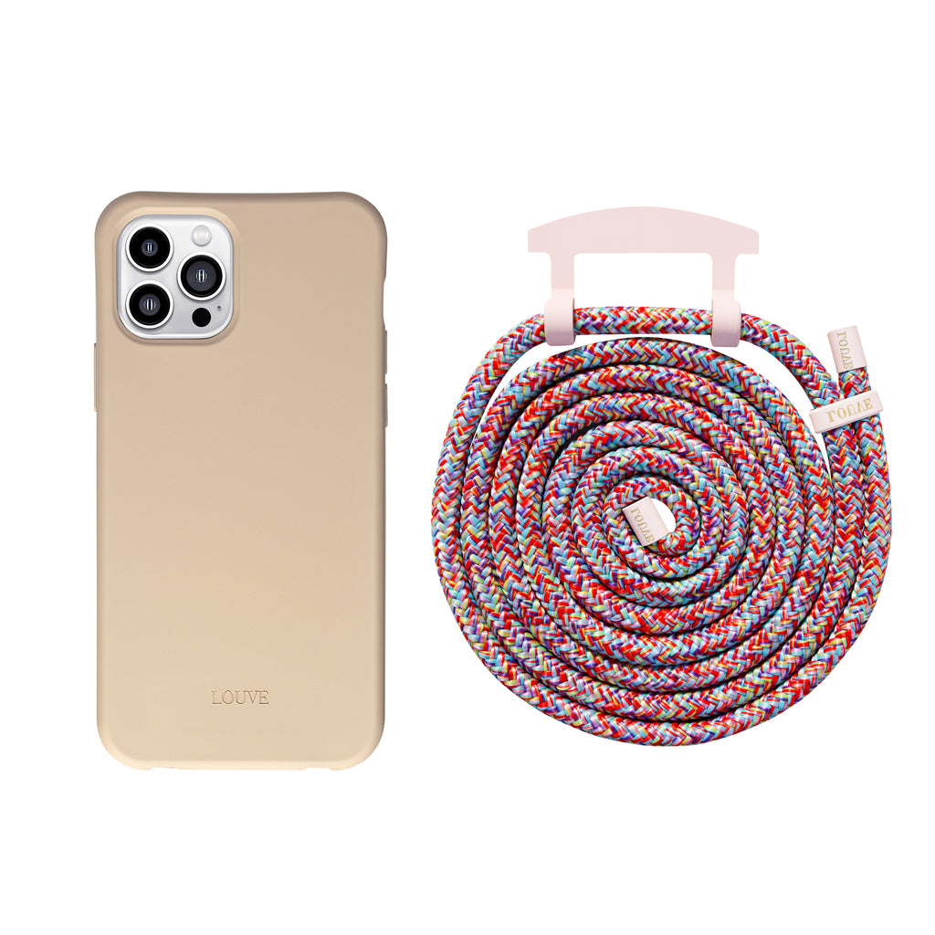 Desert Sand Crossbody Phone Case + Make Me Blush Phone Strap - Louve collection
