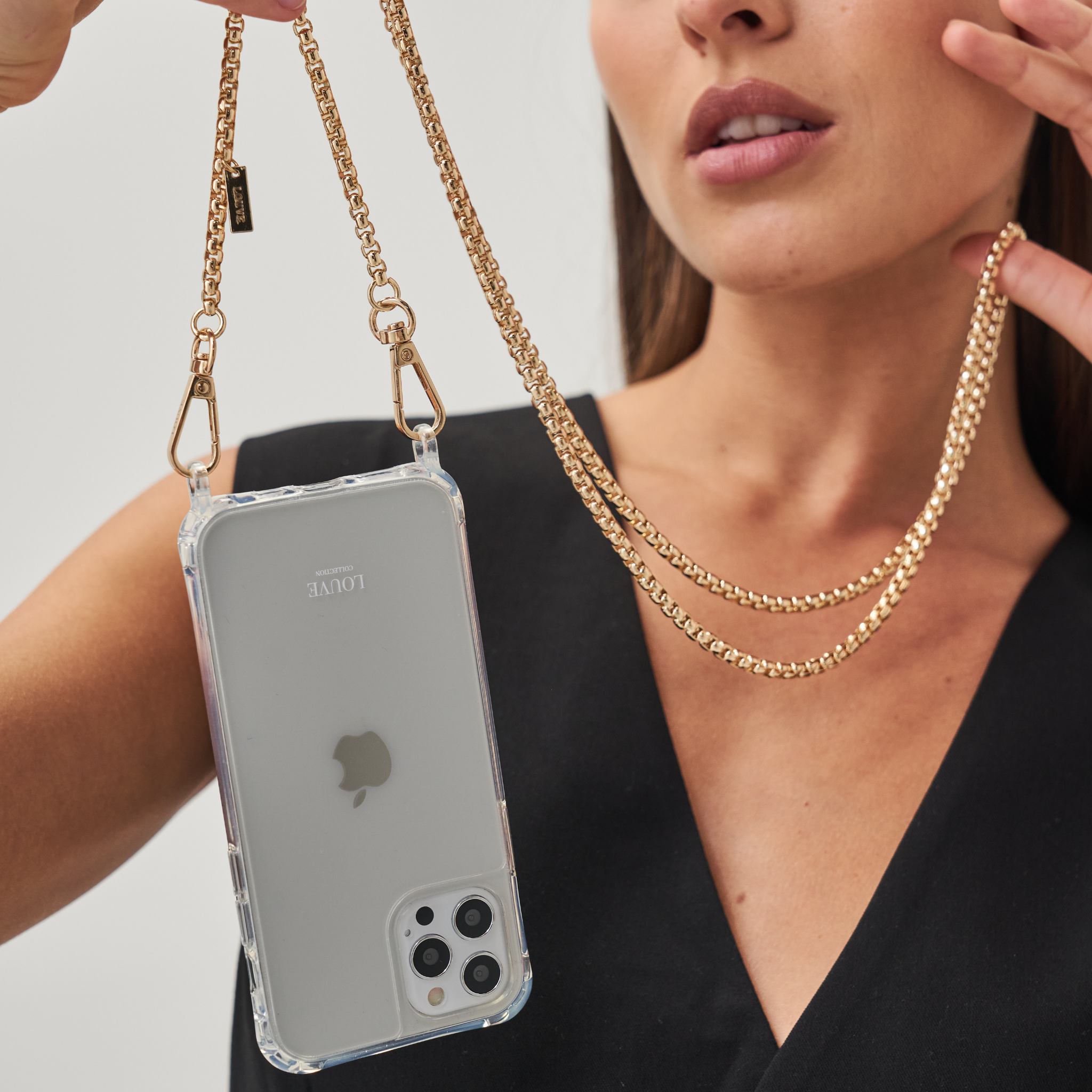 Iphone case top chain strap