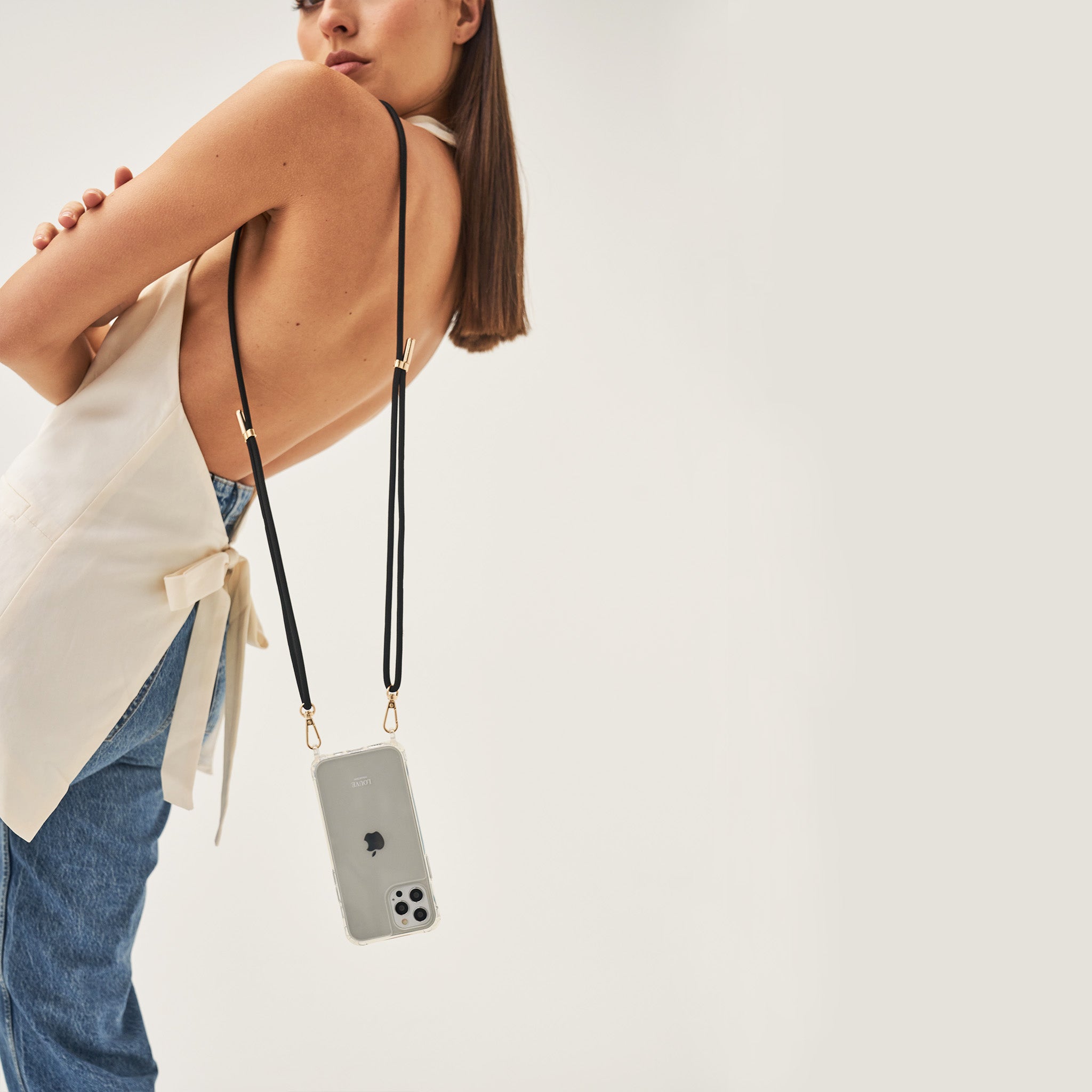 Black Phone Strap | Custom iPhone accessories | Crossbody phone cases