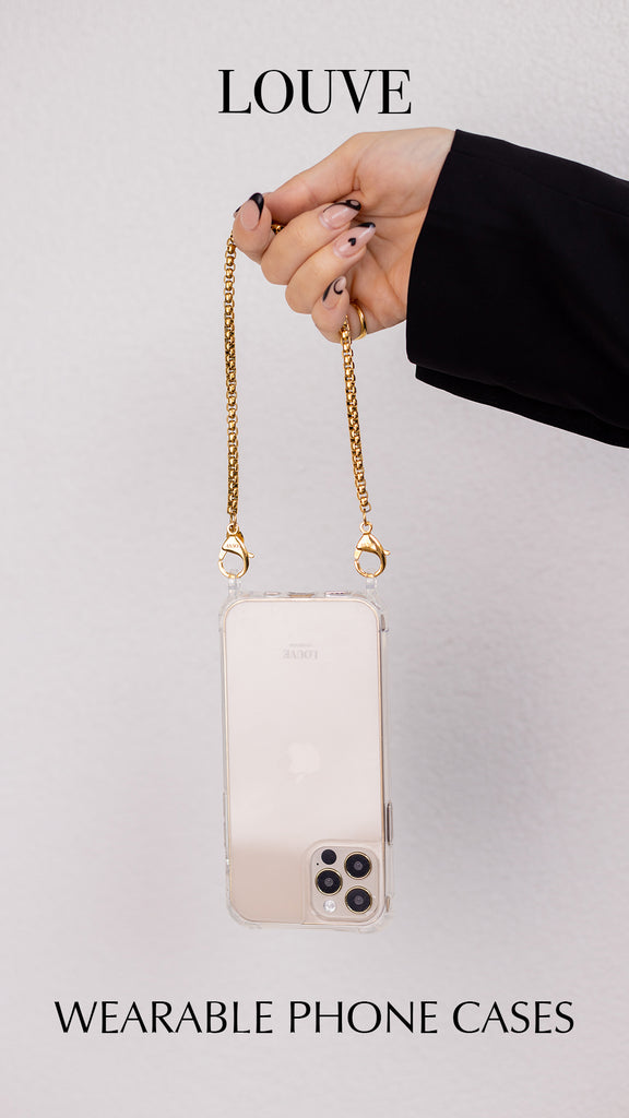 Clear Crossbody Phone Case + Gaia Gold-Plated Phone Chain | Short - Louve collection