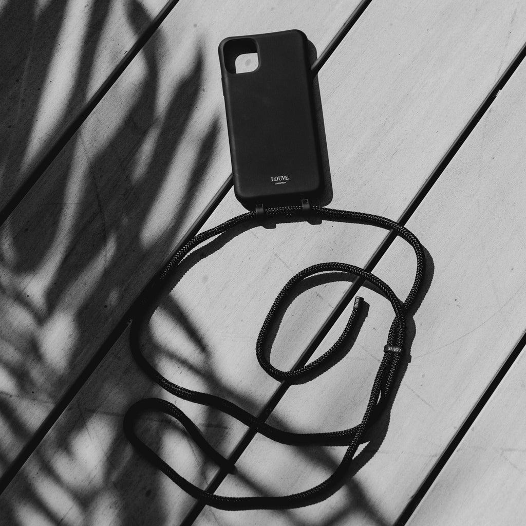 Le Cafe Noir Black Crossbody Phone Case + Le Cafe Noir Black Phone Strap - Louve collection