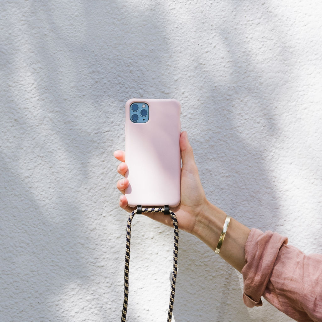 Dusty Pink Phone Case + Summer in Santorini Phone Cord - Louve collection