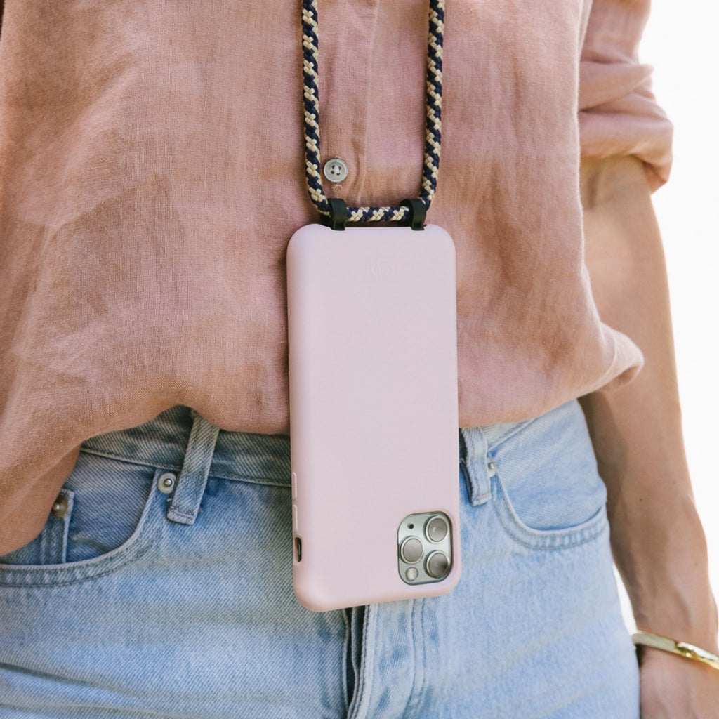 Dusty Pink Phone Case + Summer in Santorini Phone Cord - Louve collection