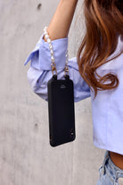 Le Cafe Noir Black Phone Case + Pearl Phone Bracelet / Wristlet | Short - Louve collection
